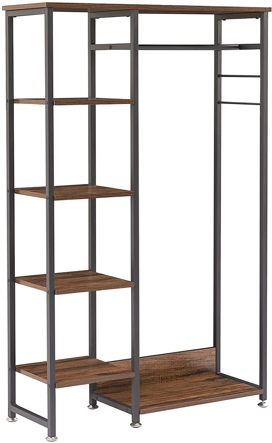 VECELO Coat, Entryway Hall Tree with 4-Tier Shoe Rack and Hanging Rod