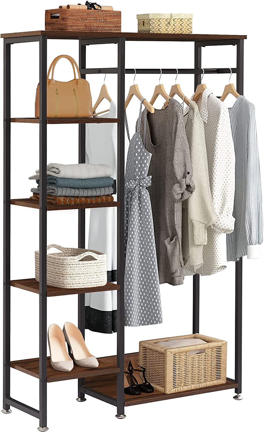 Hanging Wardrobe Storage Organizer Transparent Closet Shelf Rack Handbag  Shelves