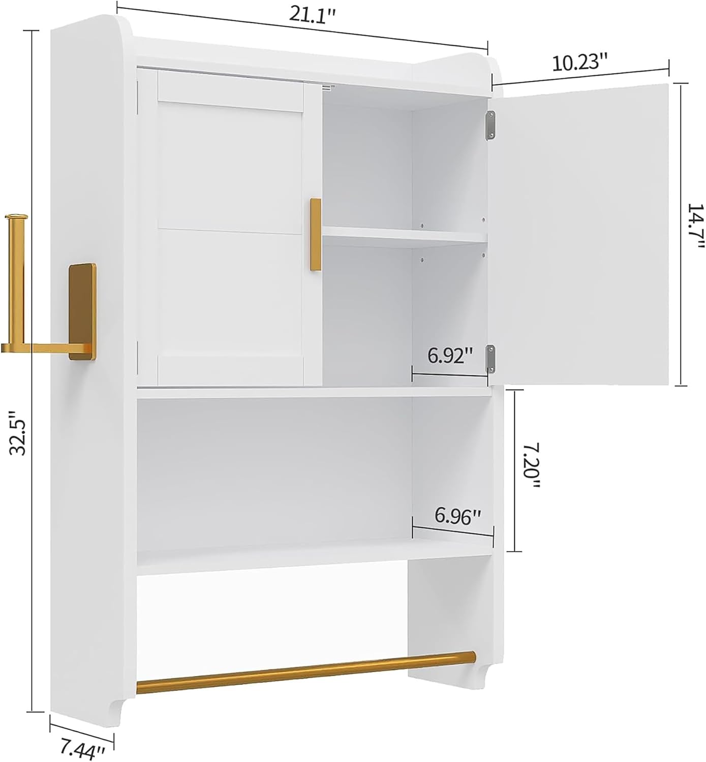 VECELO Bathroom Wall Cabinet, Wall Mounted Medicine Cabinet