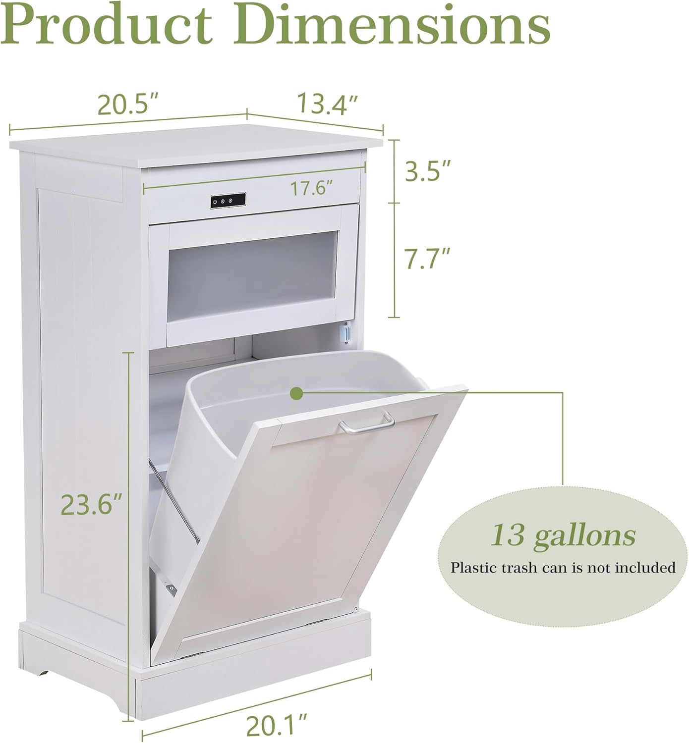 VECELO Tilt Out Trash Can Cabinet