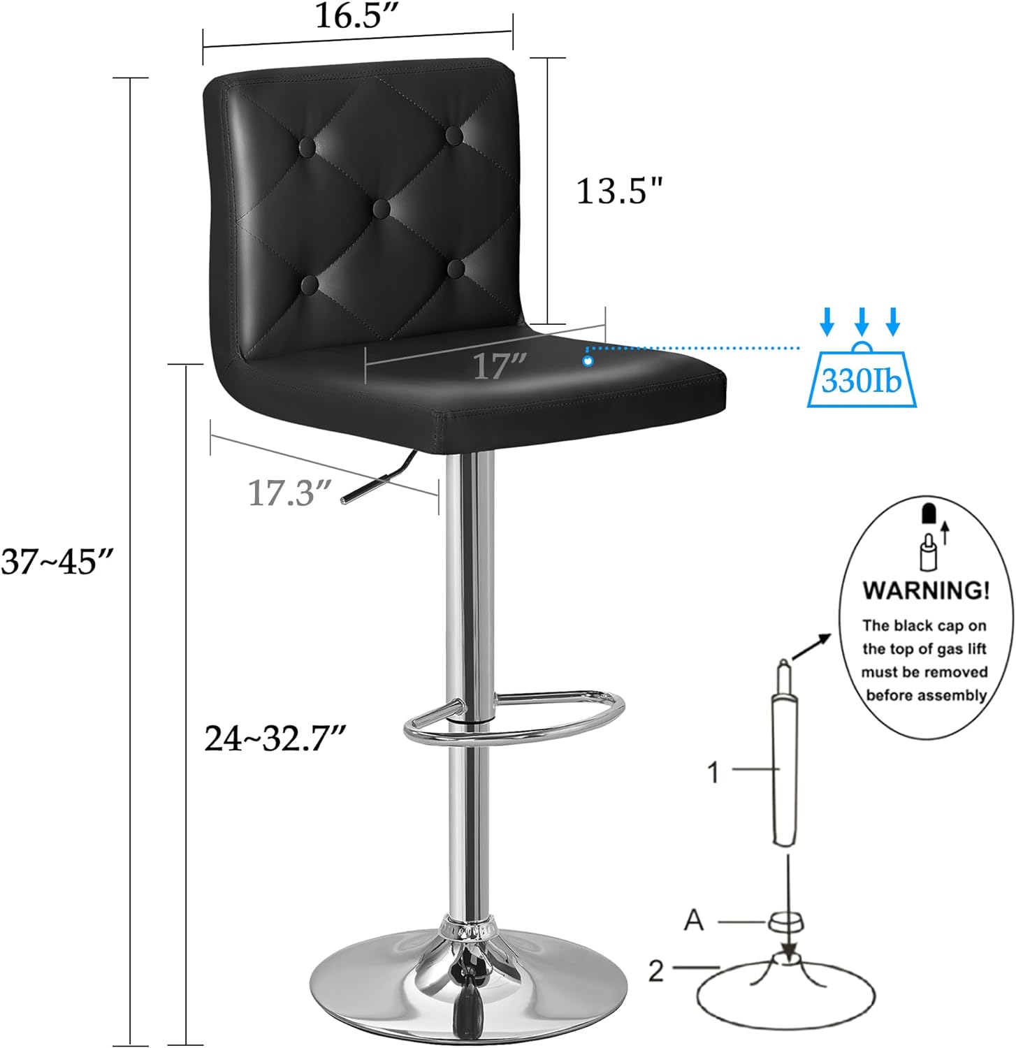 Black stool chairs hot sale