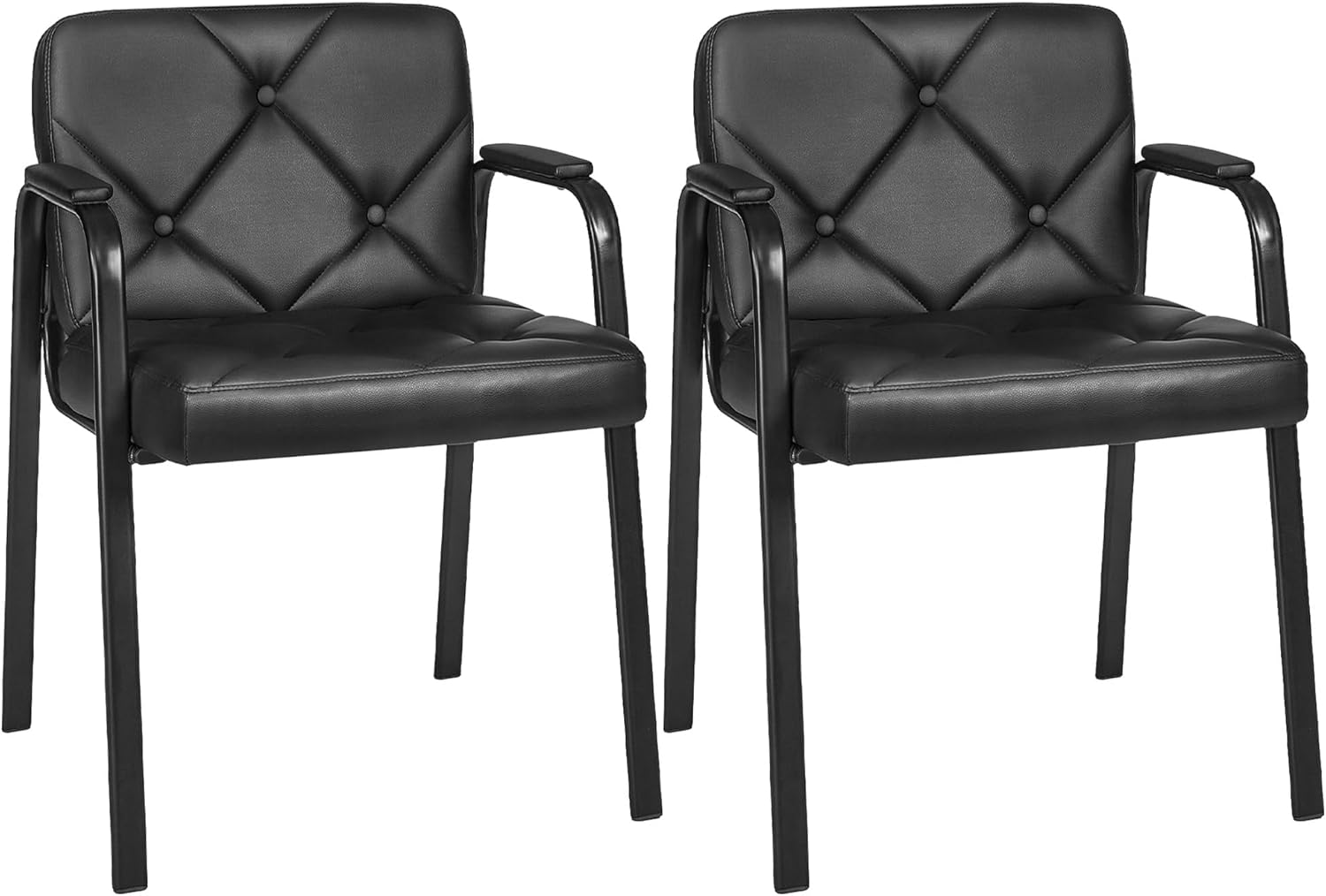 VECELO PU Office Guest Waiting Room Chairs Set of 2