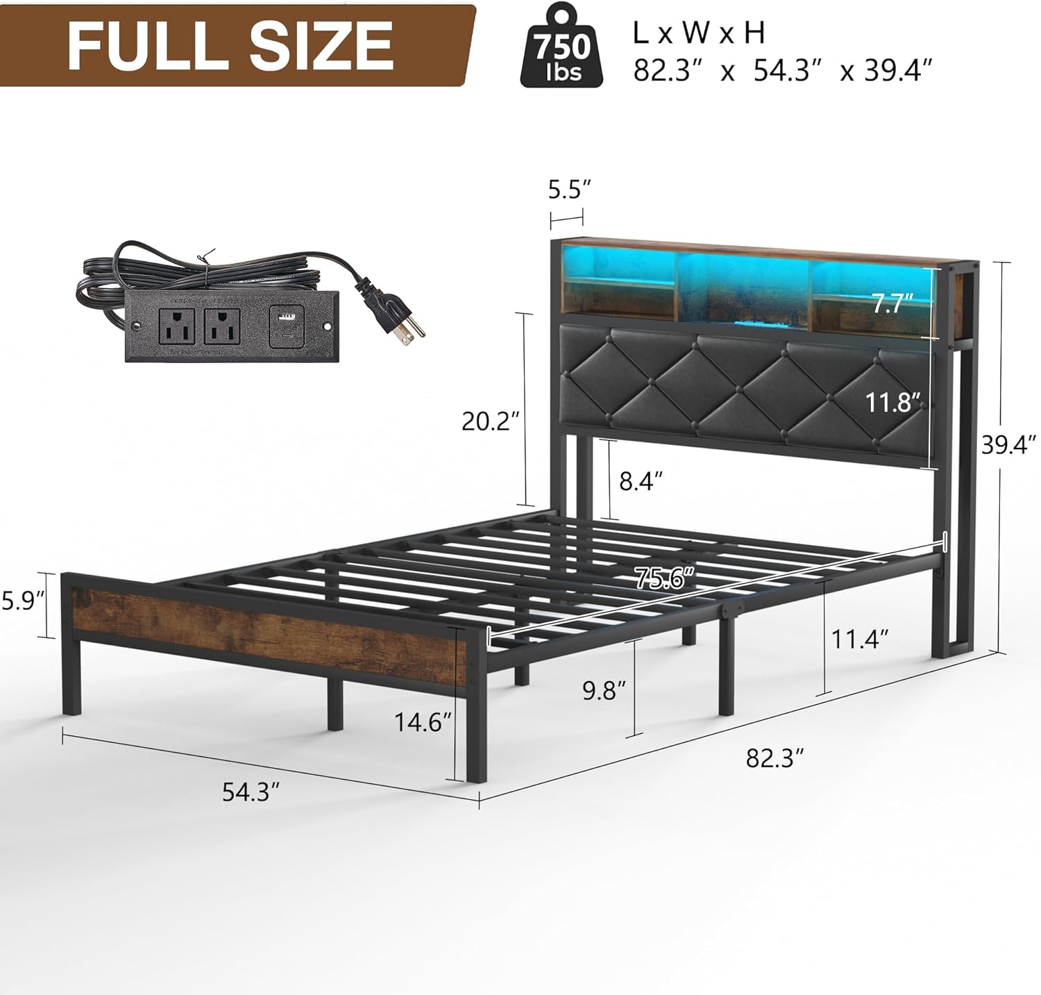 VECELO Twin Size Bed Frame with Headboard & Footboard