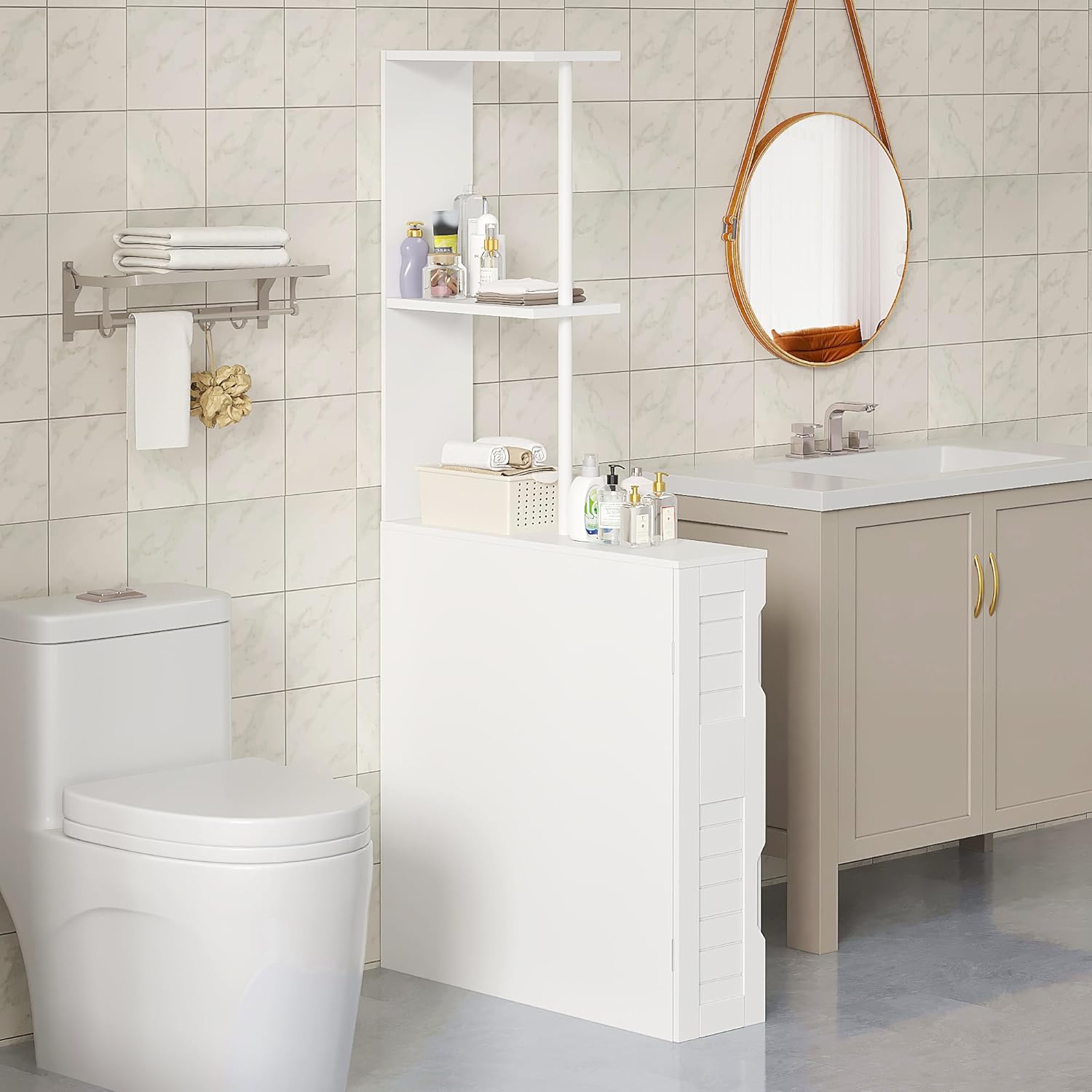 VECELO Slim Bathroom Storage Cabinet with Door