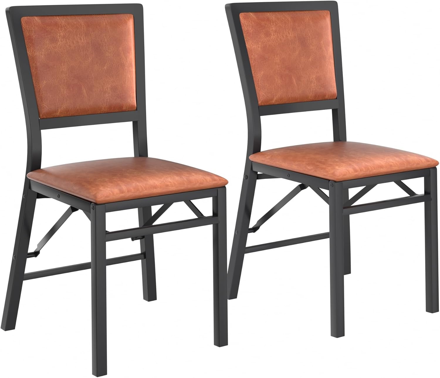 VECELO Folding Chairs Set of 2 with Cushion