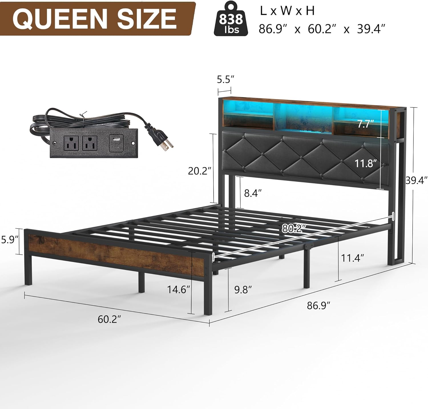 VECELO Twin Size Bed Frame with Headboard & Footboard