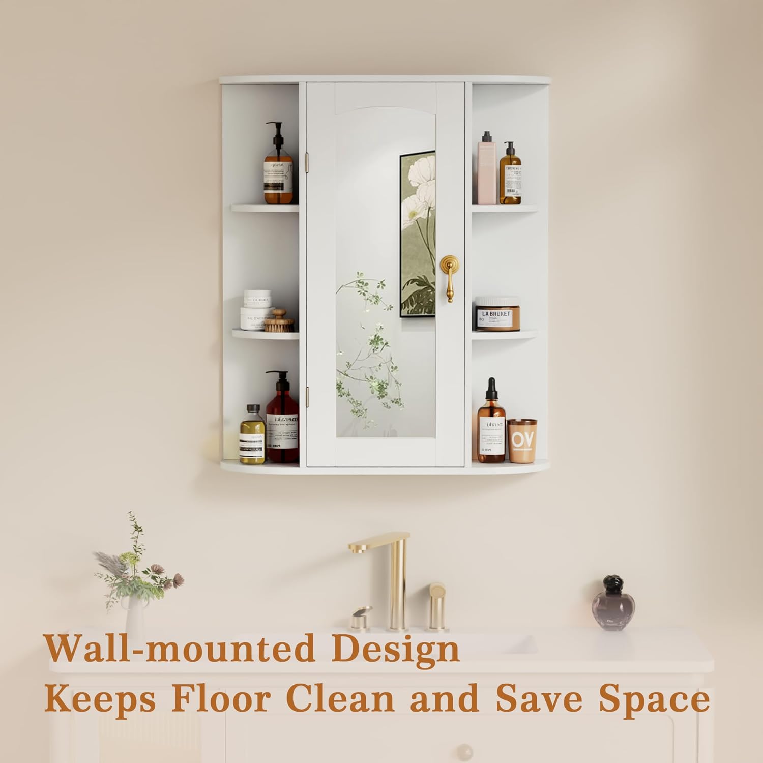 VECELO Bathroom Wall Cabinet with Mirror