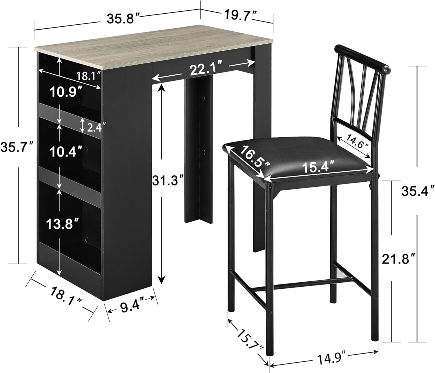 Small tall discount table and chairs