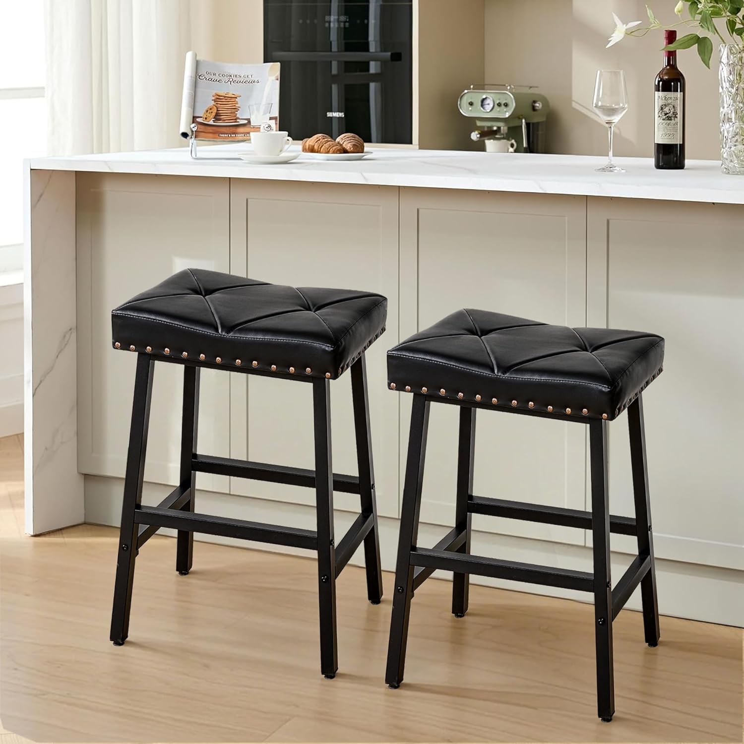 VECELO 25 inch Counter Height Stools for Kitchen Island