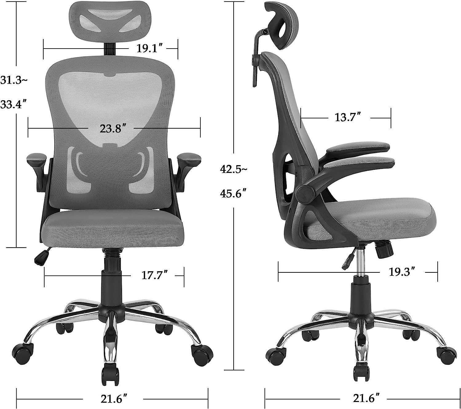 White office 2024 chair mesh