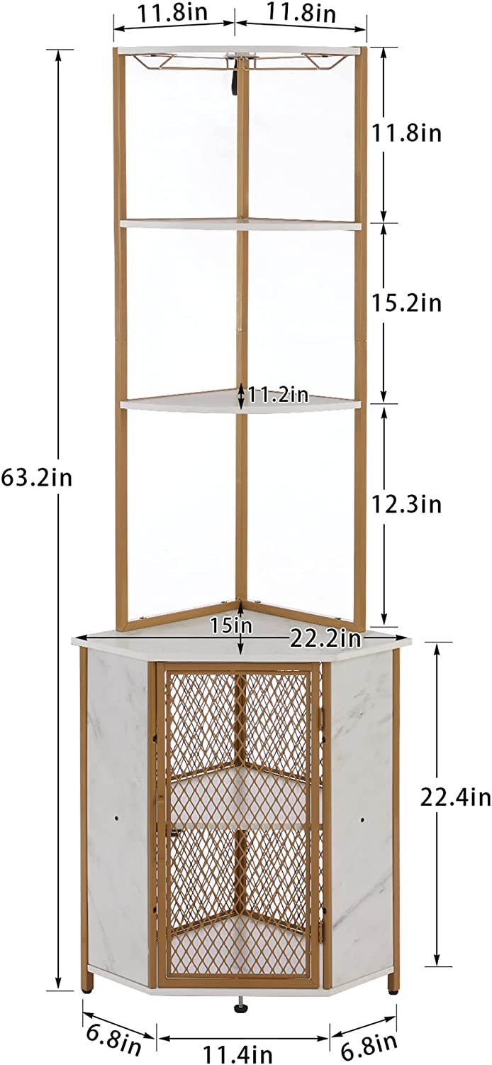 VECELO 5-Tier Corner Shelf, Triangle Wood Storage Rack Plant Display Stand,  Brown