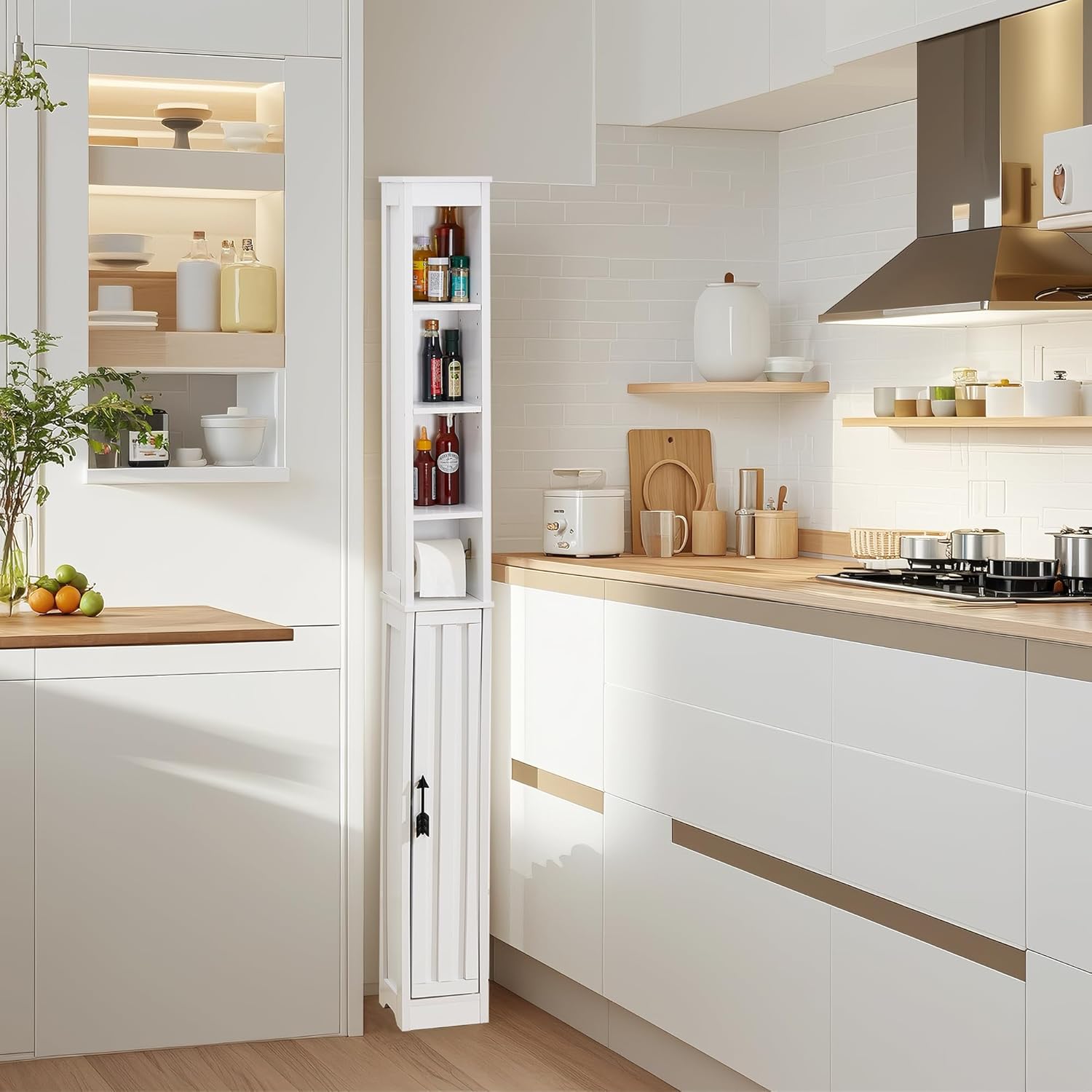 VECELO Bathroom Tall Cabinet with Adjustable Shelves