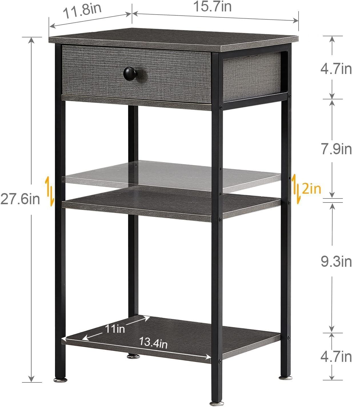 VECELO 27.5" Tall End Tables, Nightstands