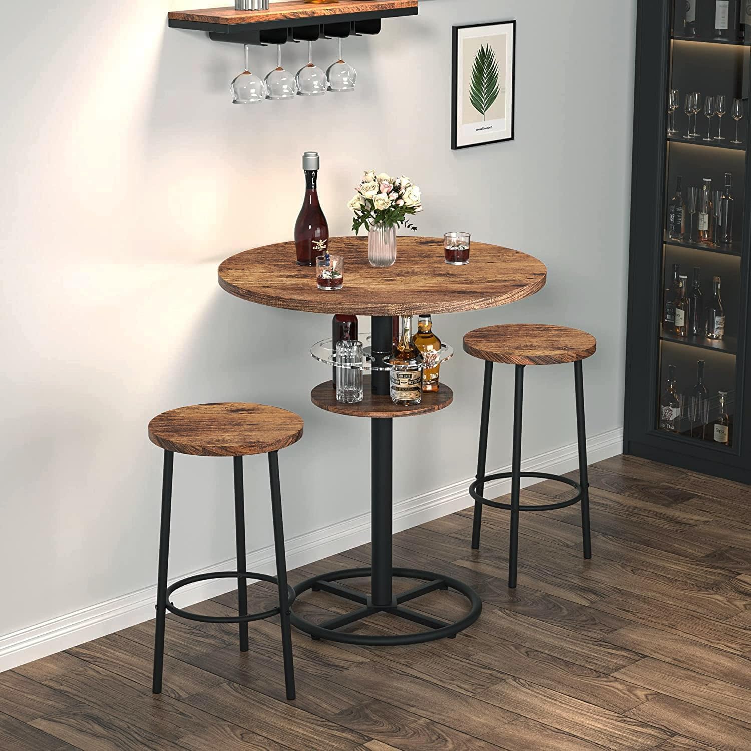 Round bar deals table with chairs