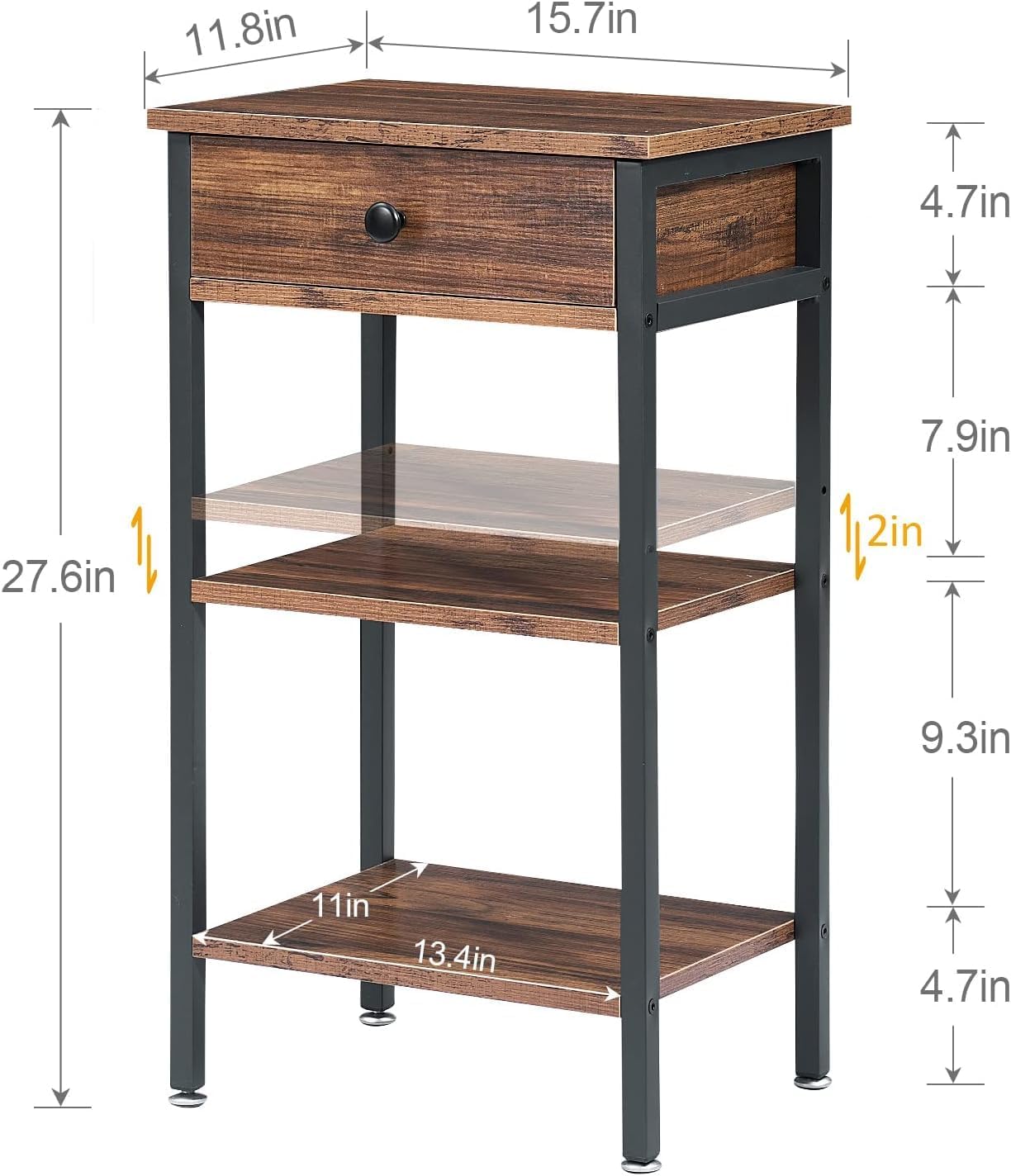 VECELO 27.5" Tall End Tables, Nightstands