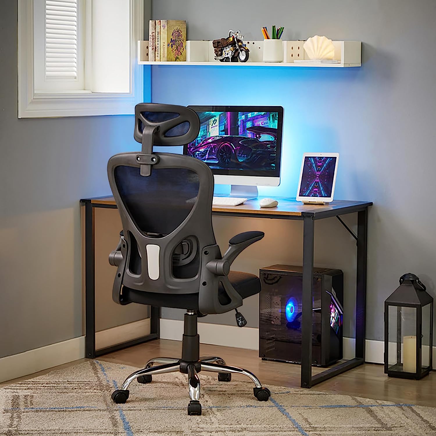 Mesh High Back Ergonomic Office Chair Lumbar Support Pillow Computer Desk  Chair