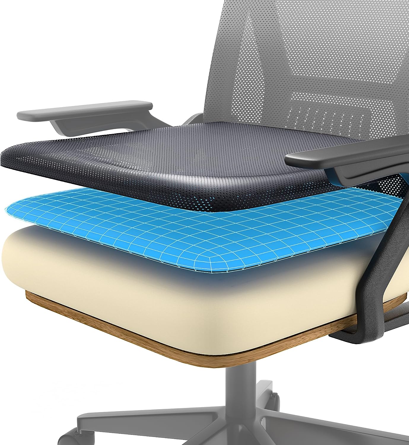 VECELO Fabric Swivel Ergonomic Office Task Chair with Adjustable