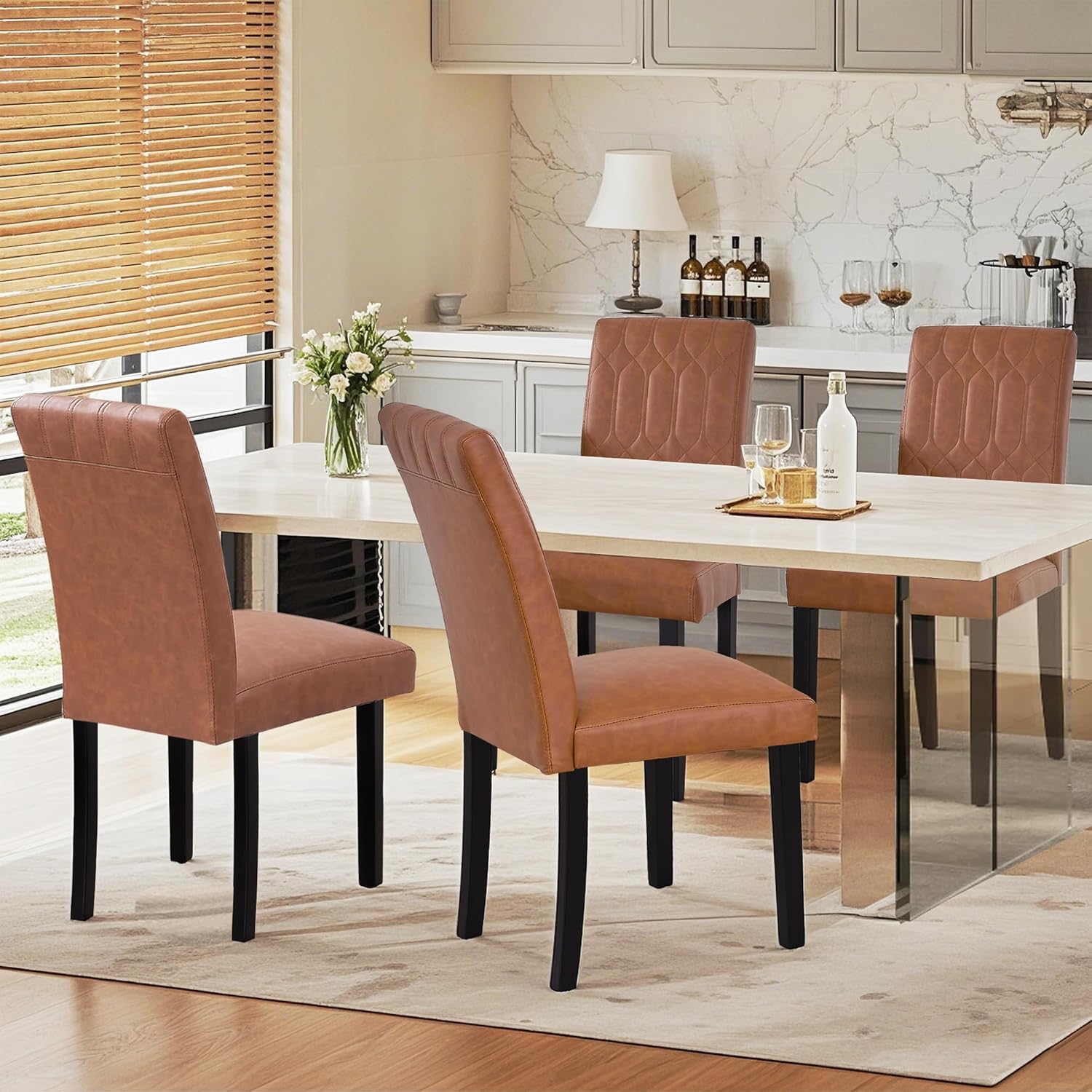 VECELO Upholstered Dining Chairs Set of 2