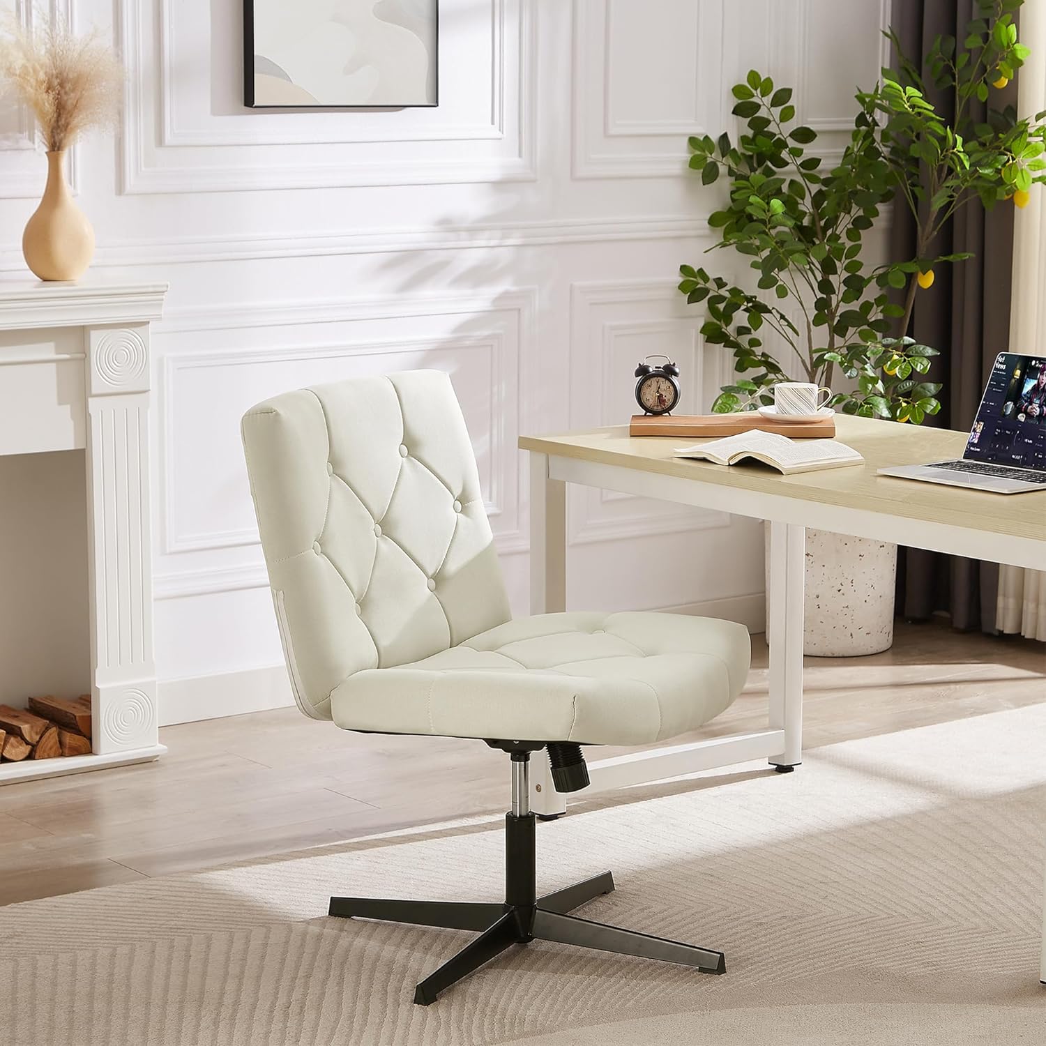 White desk chair online comfy