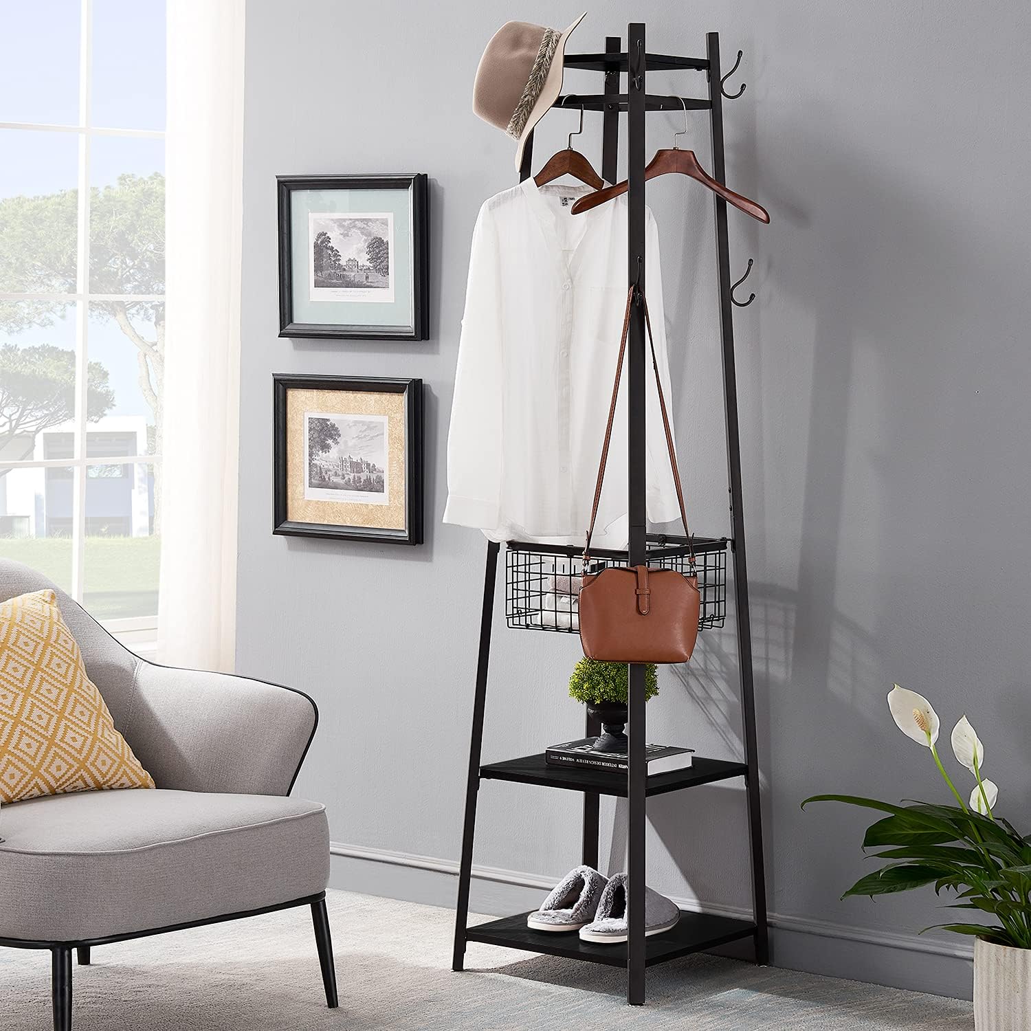 Outdoor freestanding coat online rack