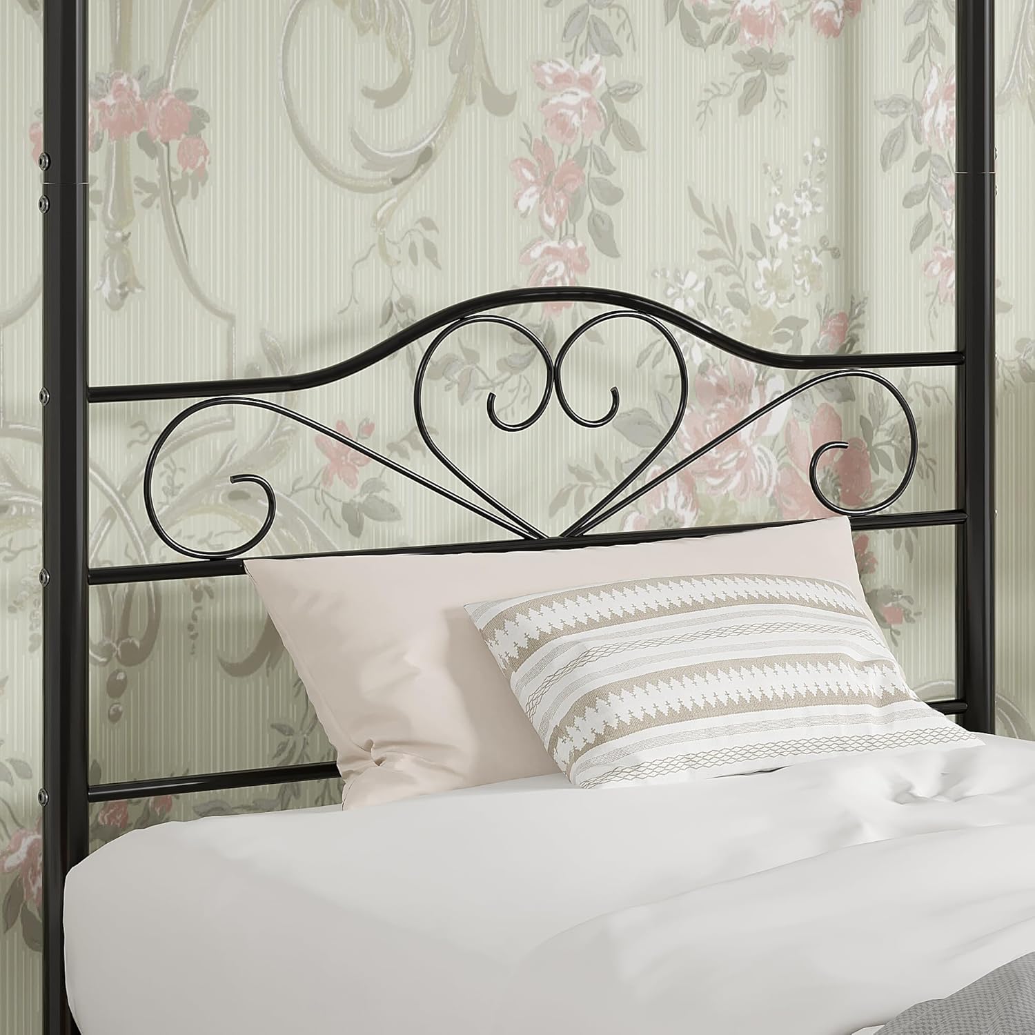 VECELO Twin Canopy Bed Frame with Headboard and Footboard