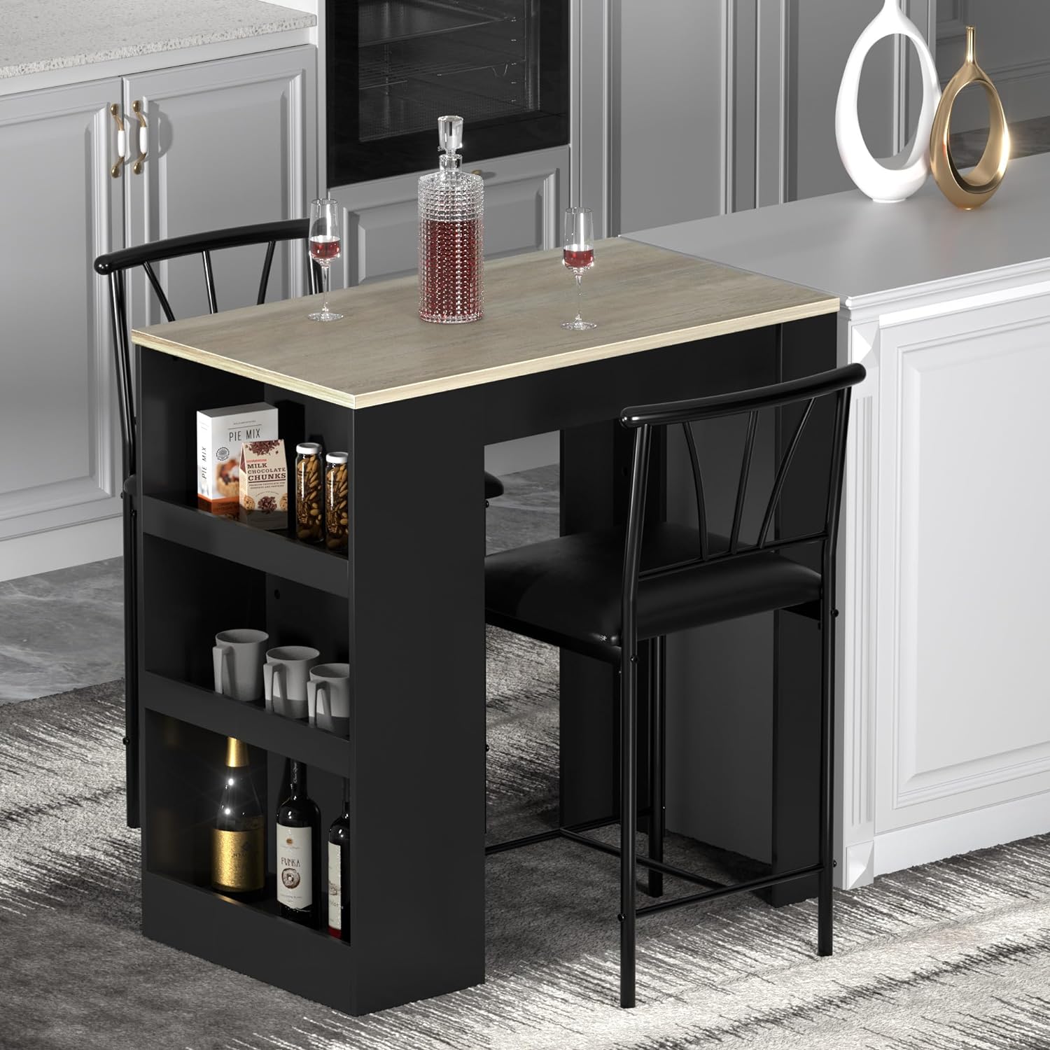 Tall dining deals table with storage