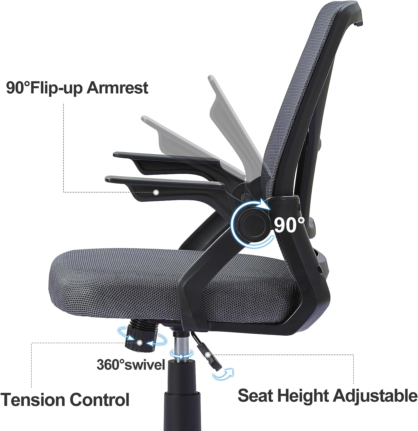 VECELO Mid Back Swivel Ergonomic Office Chair