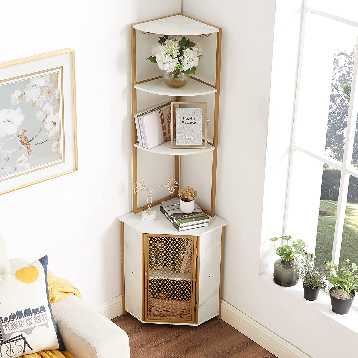 Corner display online shelf unit