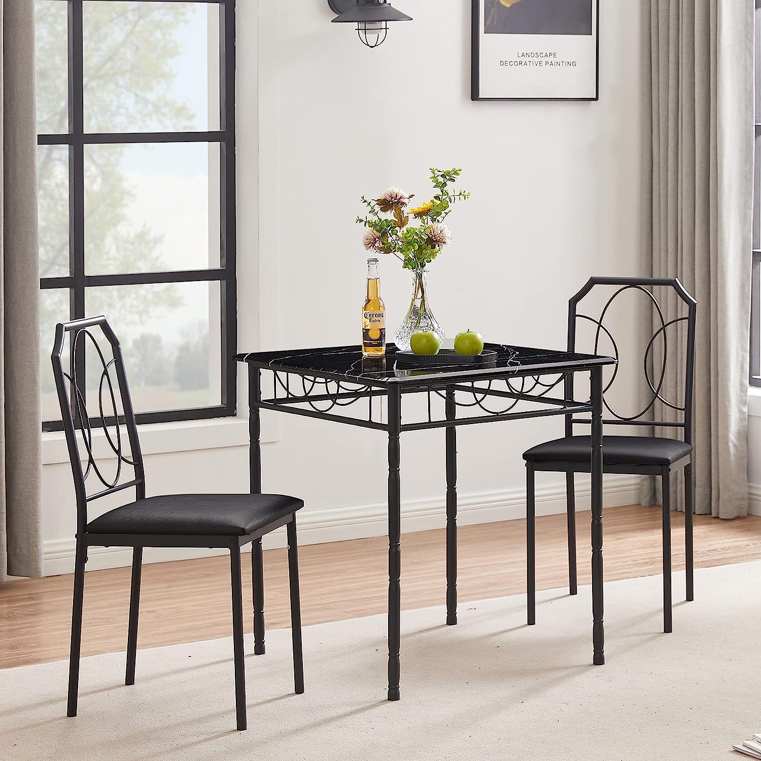 Fancy glass dining online table set