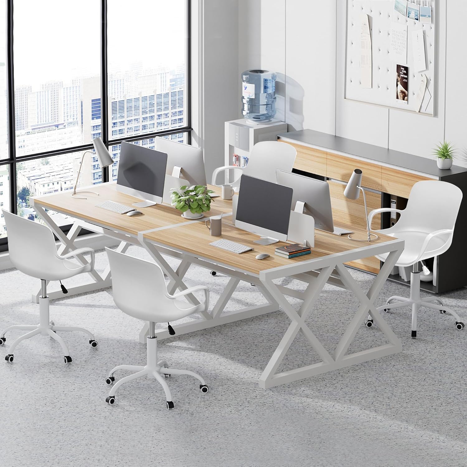 VECELO Mid-Back Chair for Desk with Armrests