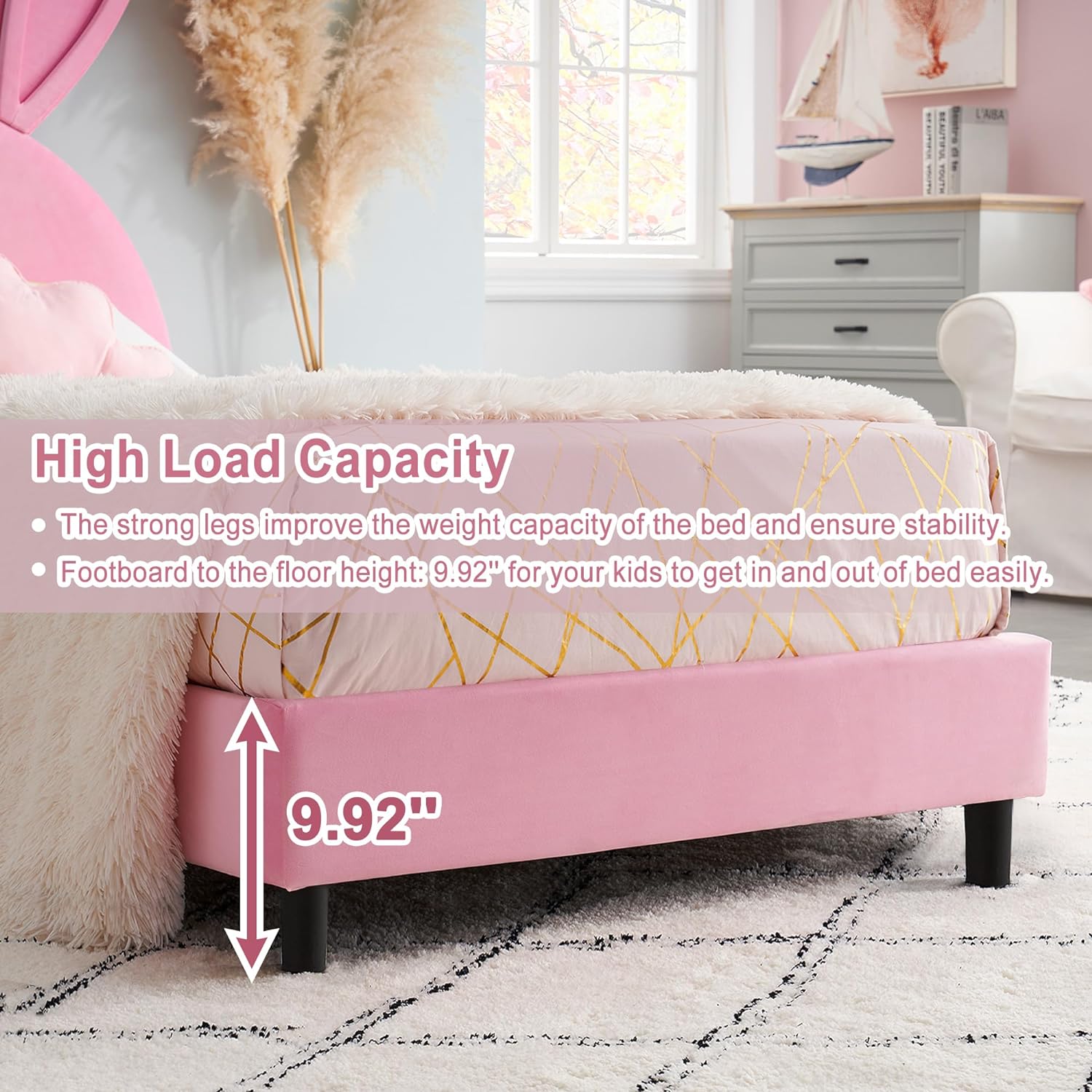 Girls best sale upholstered headboard