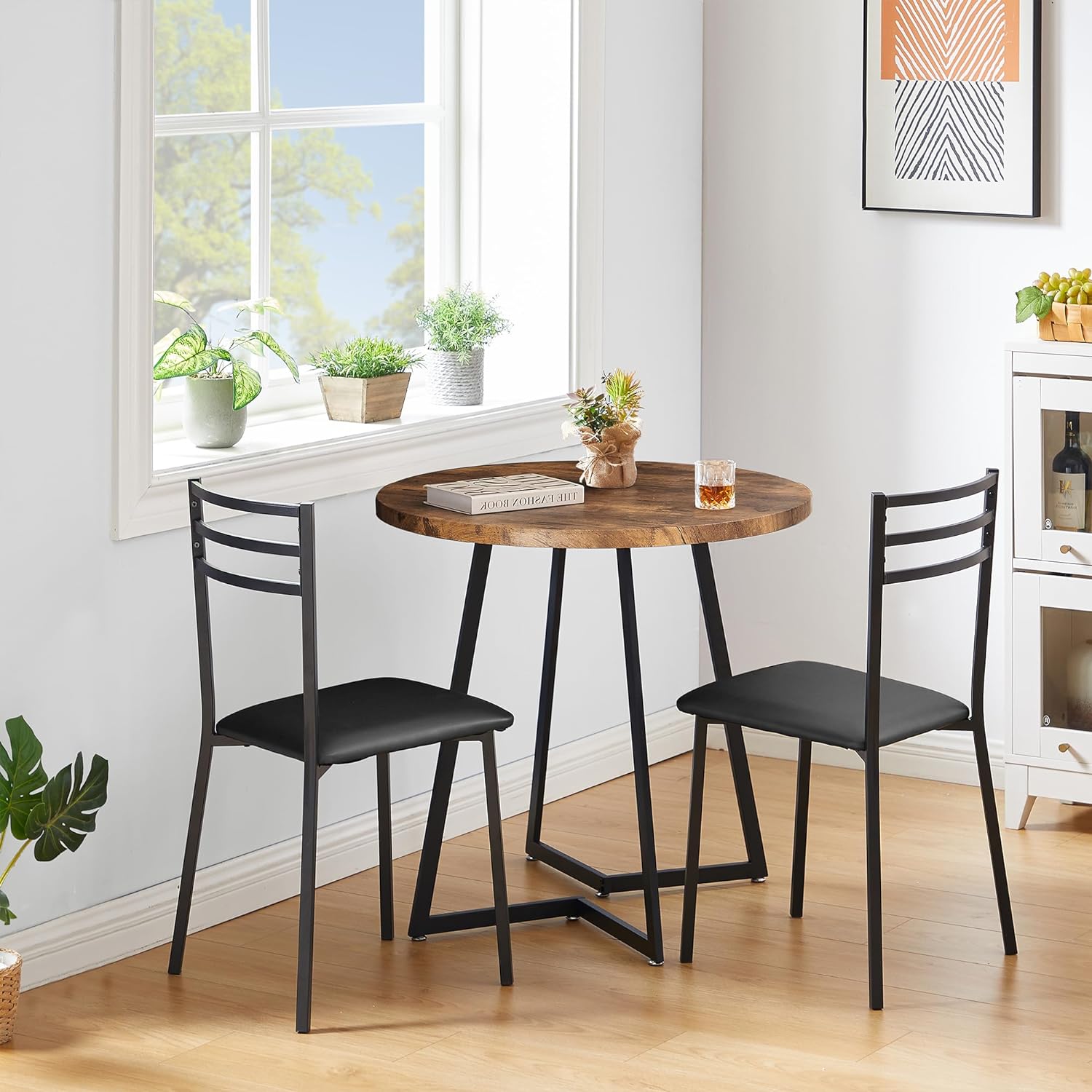 Round table best sale with 3 chairs