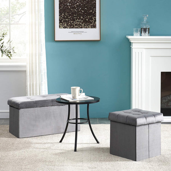 Storage Ottoman - Velvet Tufted 2024 Feet with Removable Cover-jsa669