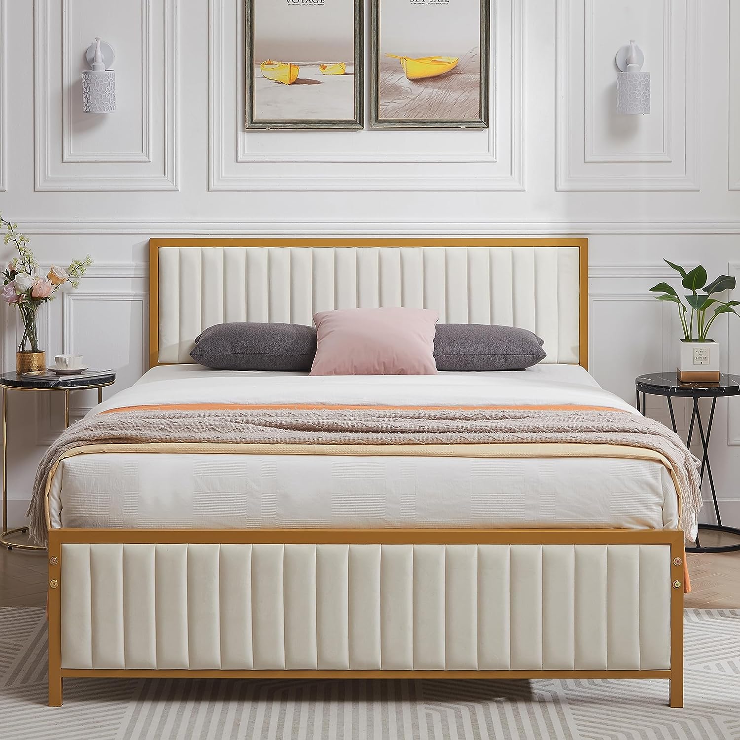 Gold full size store bed frame