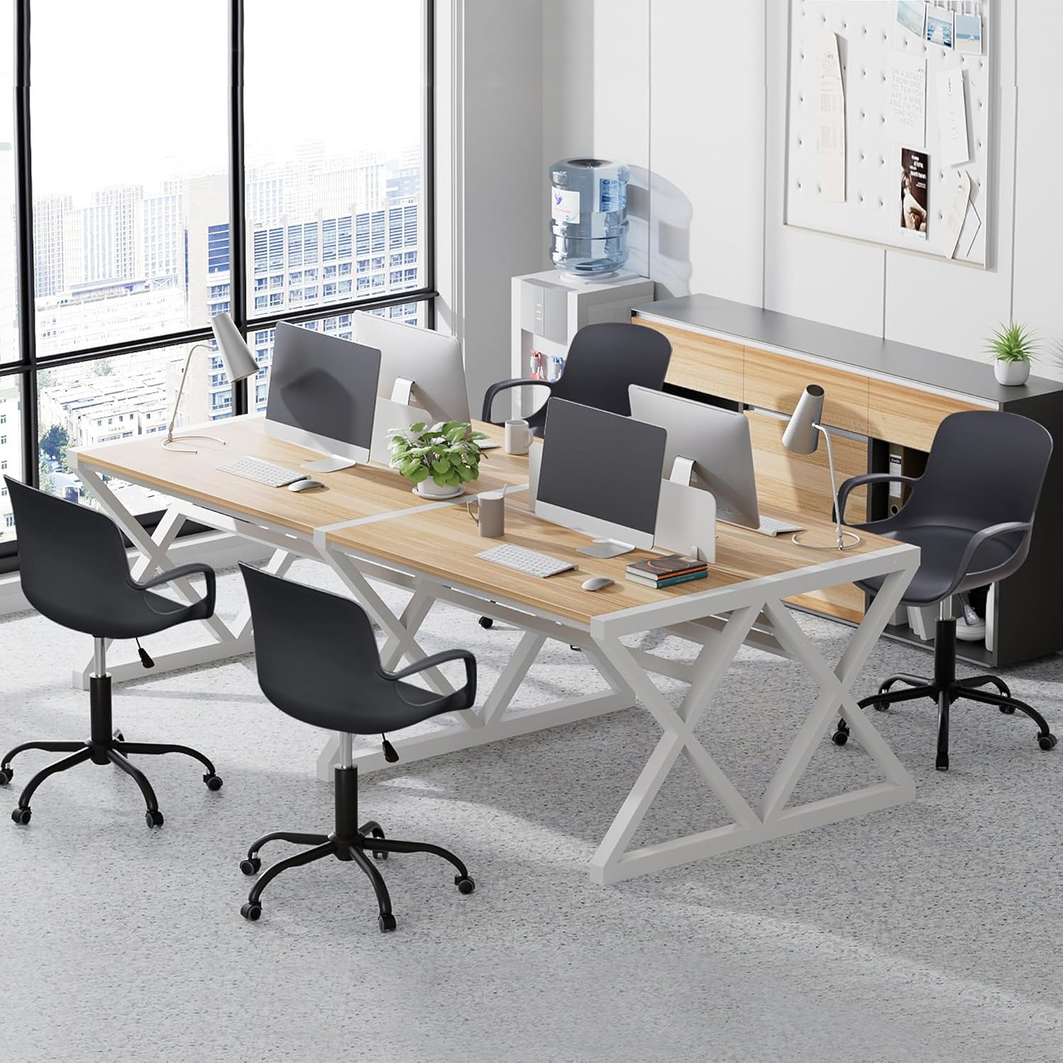 VECELO Mid-Back Chair for Desk with Armrests