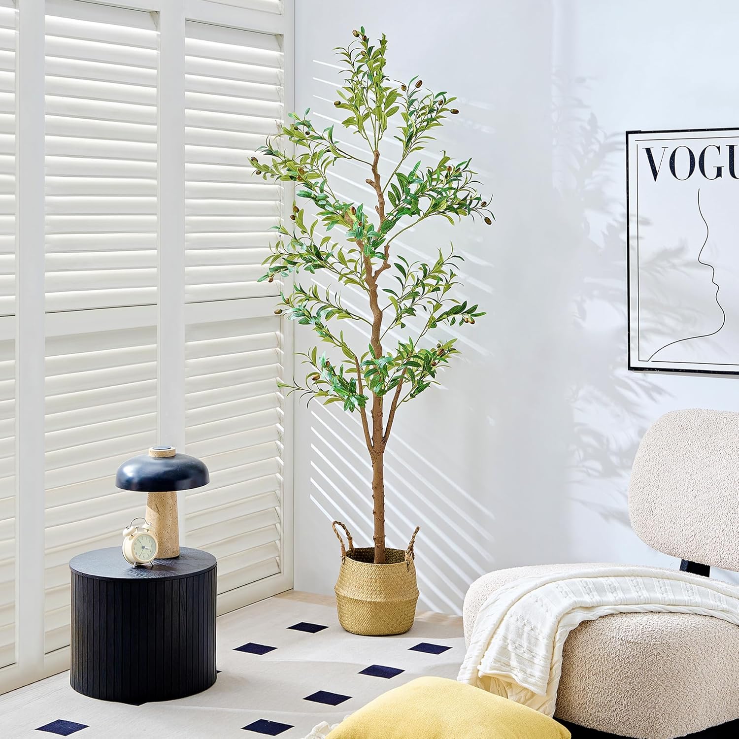 VECELO Artificial Ficus Tree with Sturdy Nursery Pot, 5FT and 6FT Faux Silk Plant