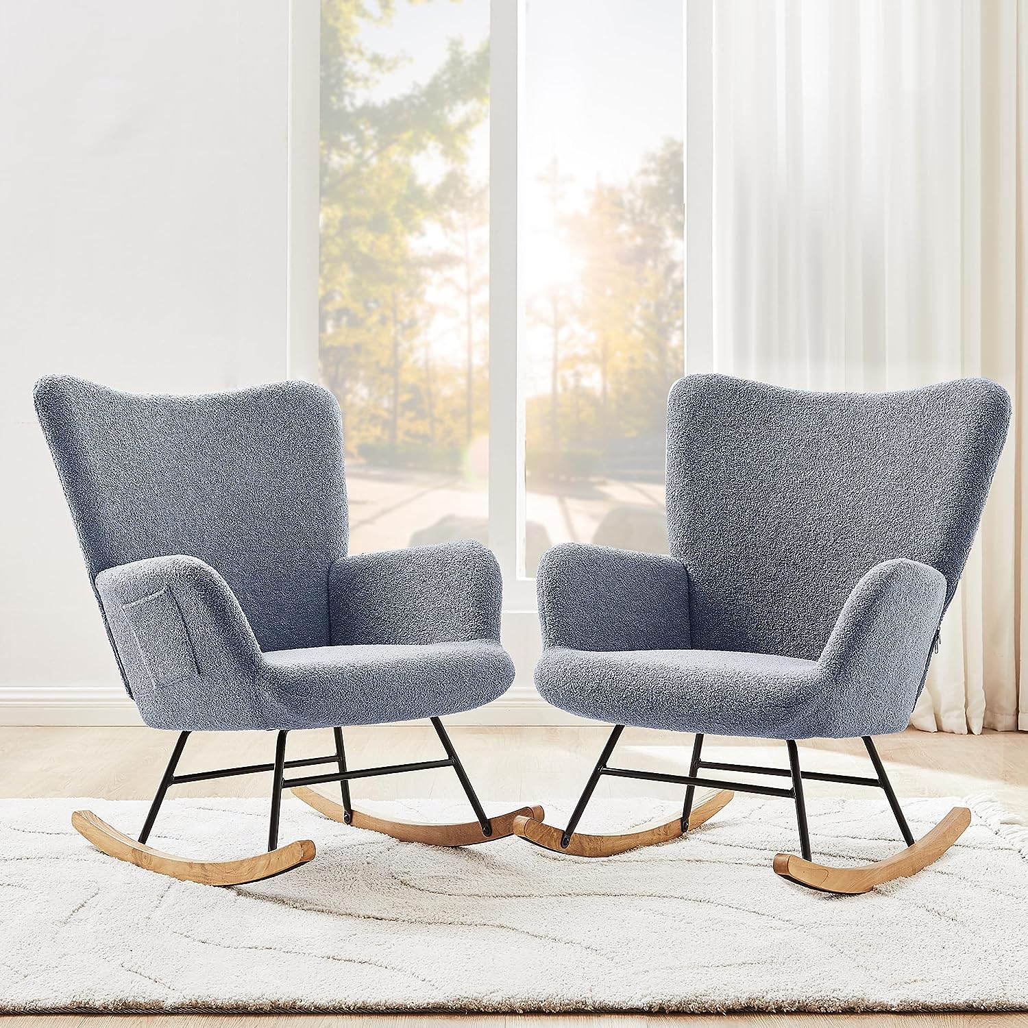 Modern grey 2024 rocking chair