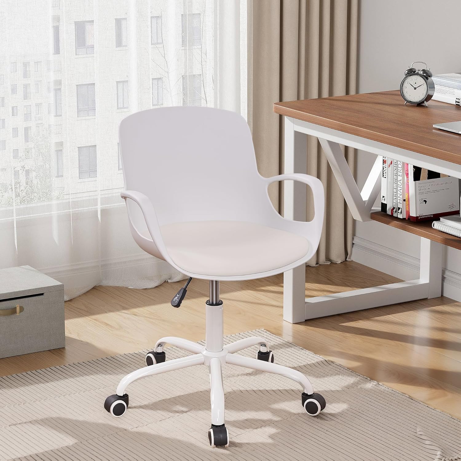 VECELO Mid-Back Chair for Desk with Armrests