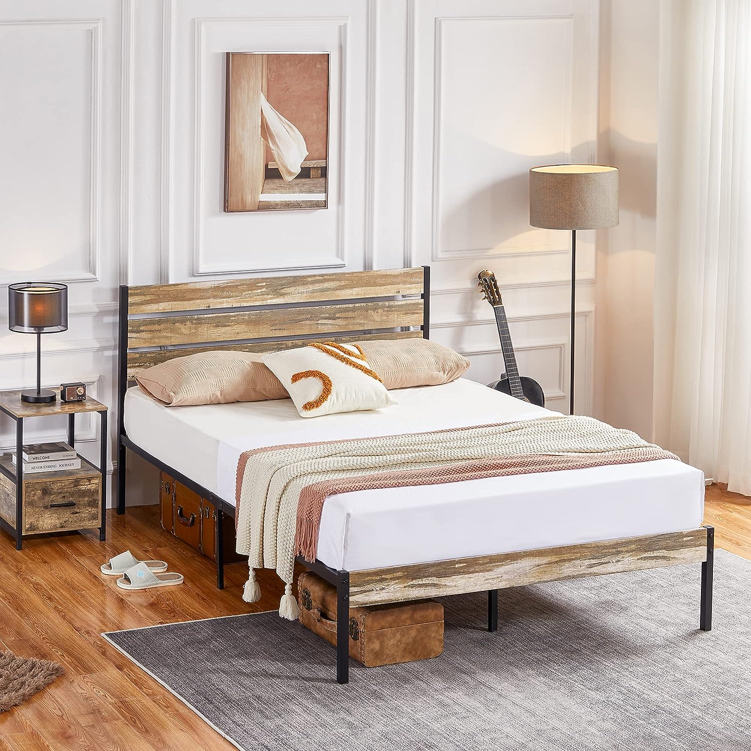 Wooden vintage online bed frame