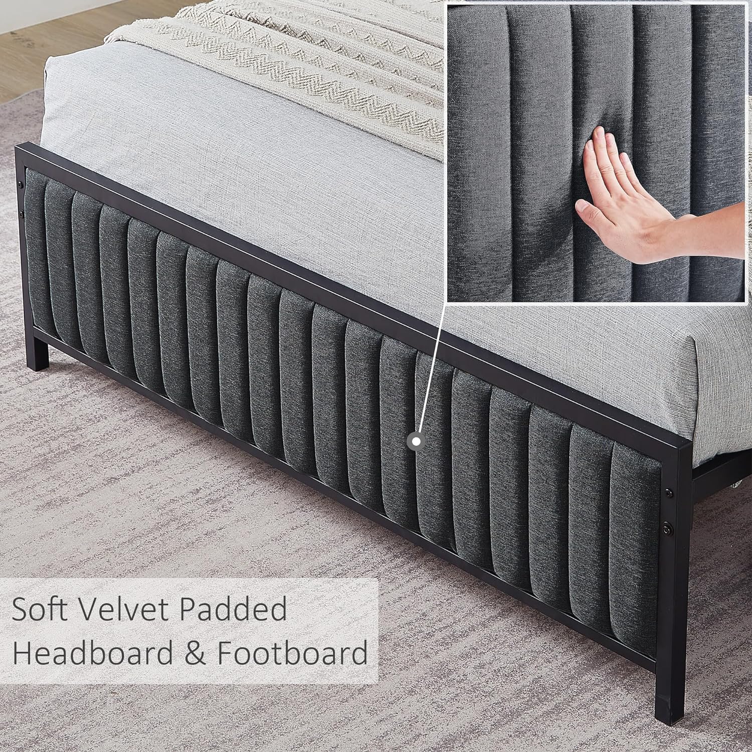 Tufted headboard deals and footboard