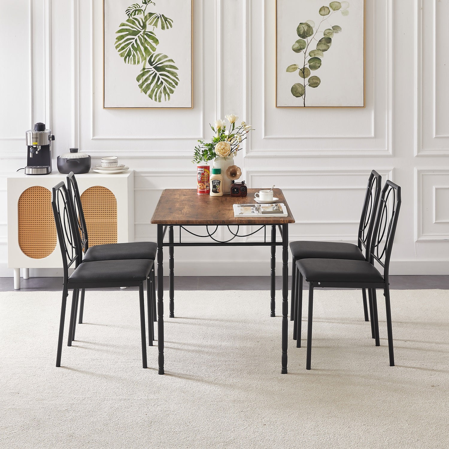 Vecelo dining table discount with 4 chairs