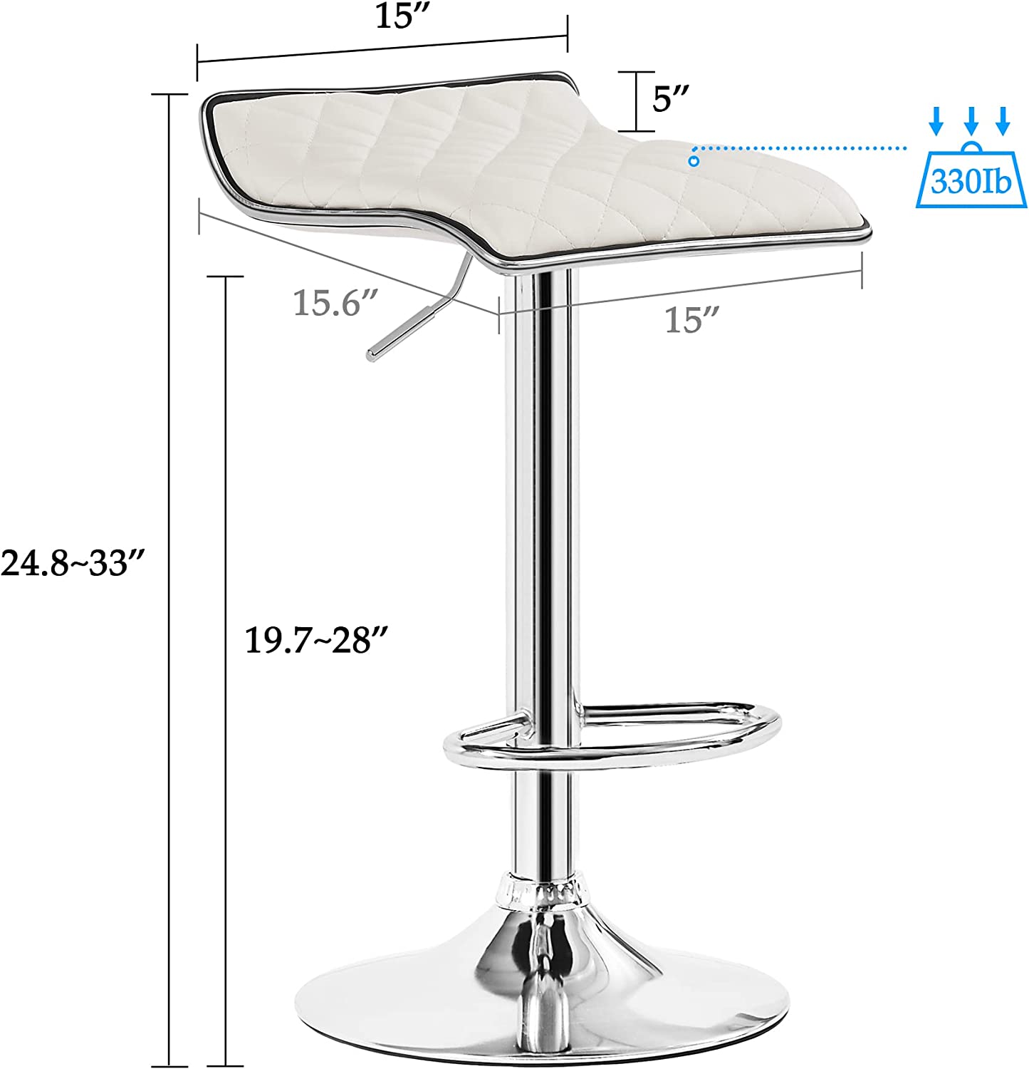 VECELO Bar Stools Set of 2 Kitchen Island Counter Height Bar Chairs