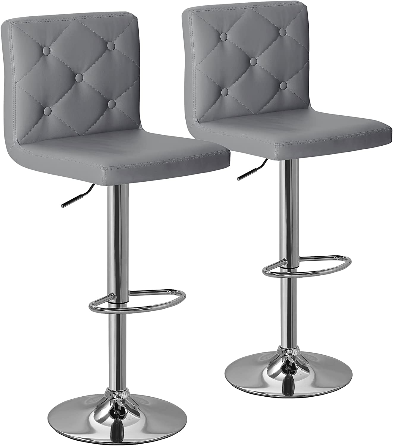 VECELO Kitchen Island Counter Height Chairs Bar Stools Set of 2