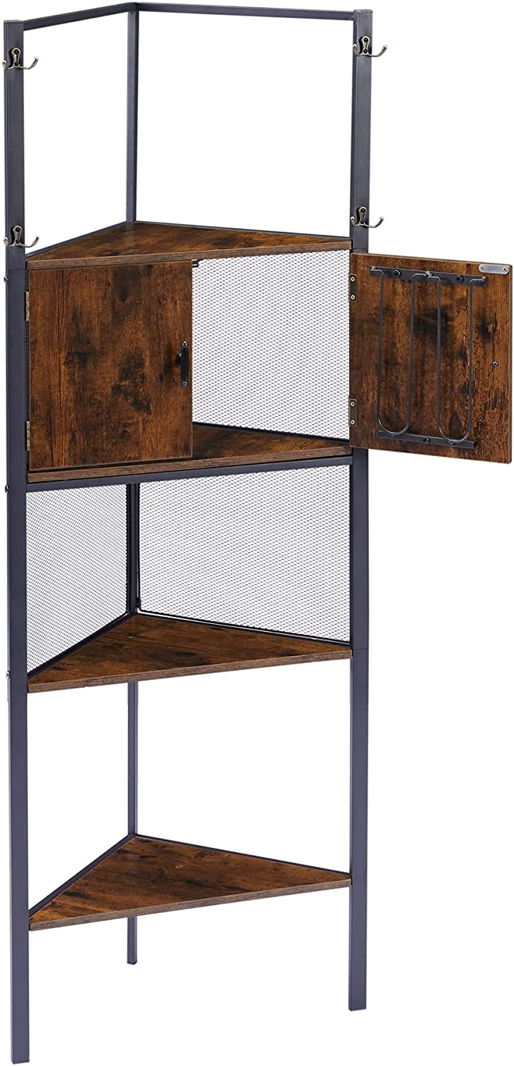 VECELO 3-Tier Corner Cabinet with 8 Cubbies, Wooden Cube Storage Organ