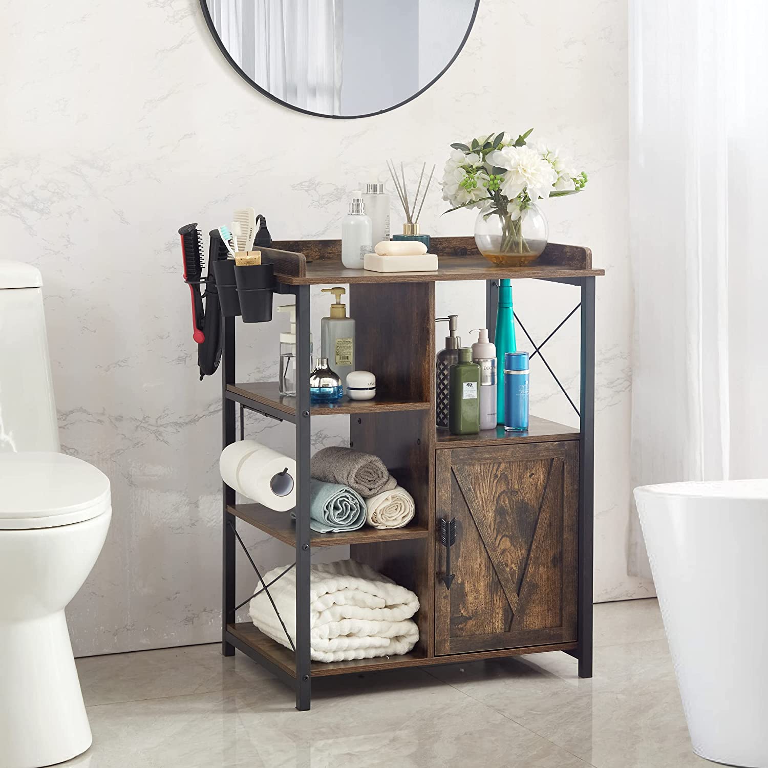 Bathroom floor online shelving unit