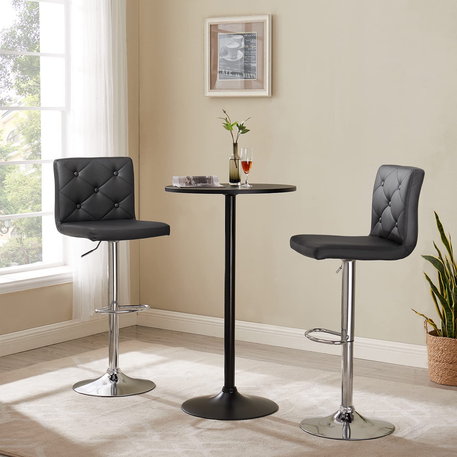 Black bar stool set of online 2