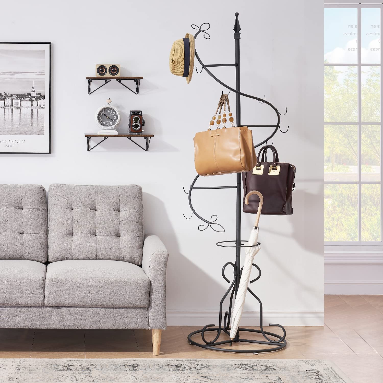 Spiral coat online rack