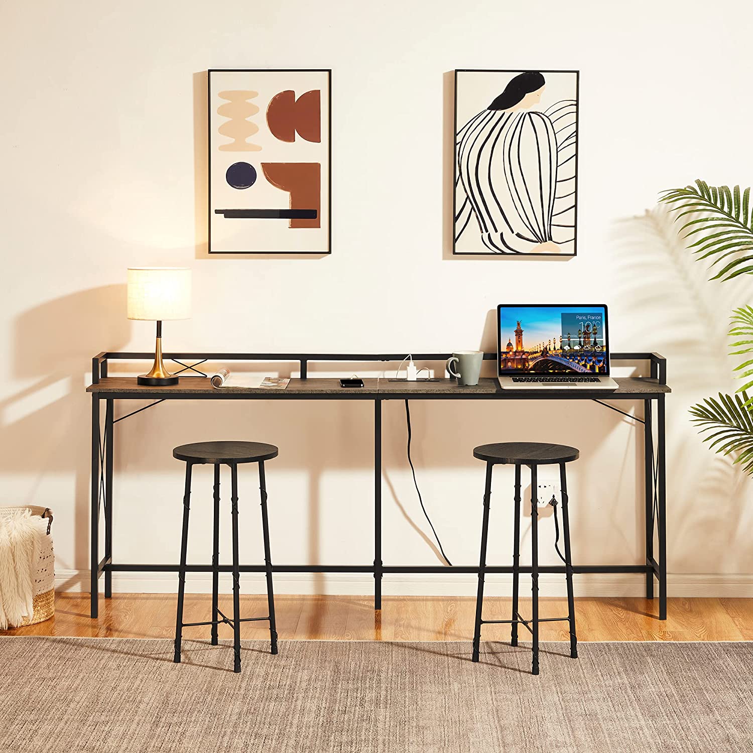 Sofa table desk online with stools