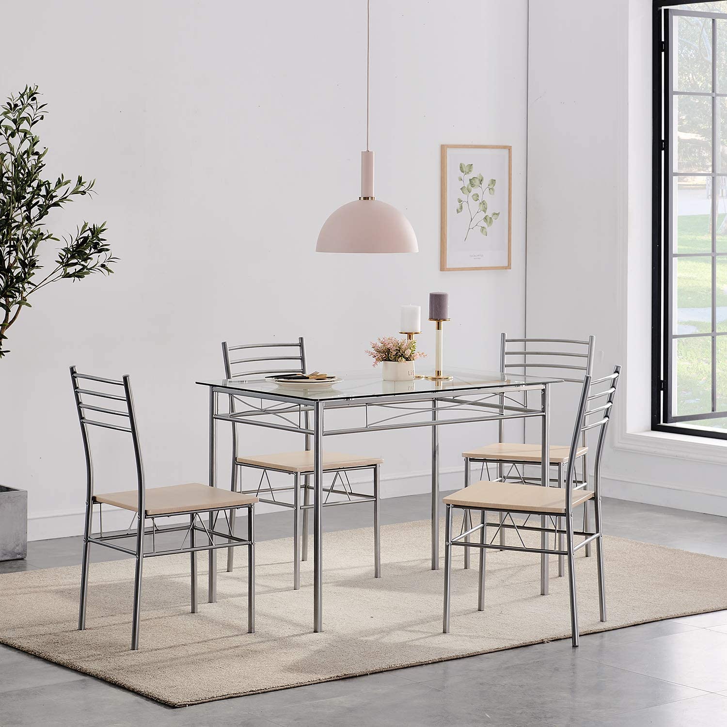 Glass dinette table online set