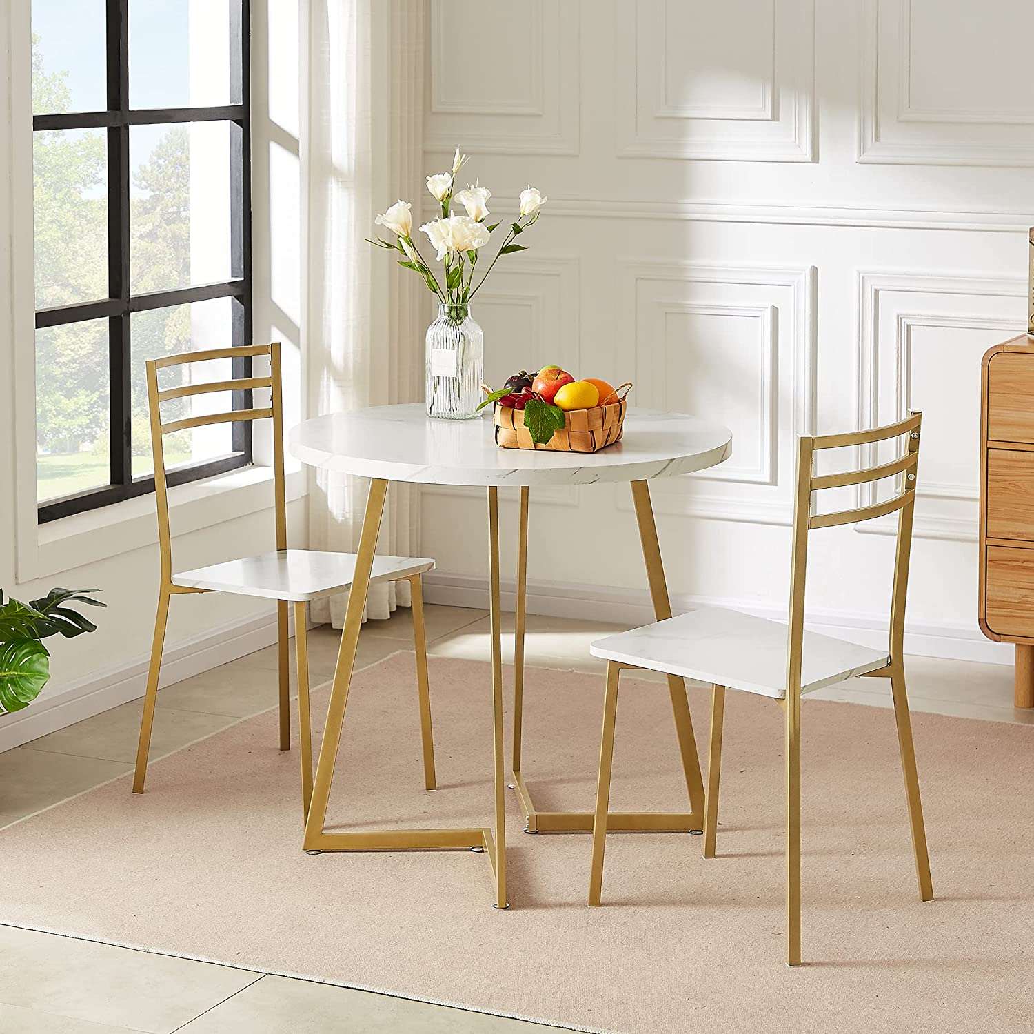 White gold best sale dining set